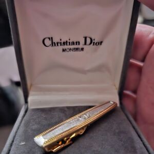 Christian Dior Scarf pin clasp silver x gold. Vintage Piece from 1970-1980.